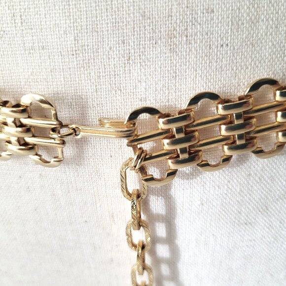 Vintage Gold Tone Chain Link Belt Hook Clasp 33" x 7/8" width - Picture 6 of 11